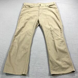 VINTAGE Levis Pants Mens 38x27 Brown Beige With A Skosh White Tab Made In USA *